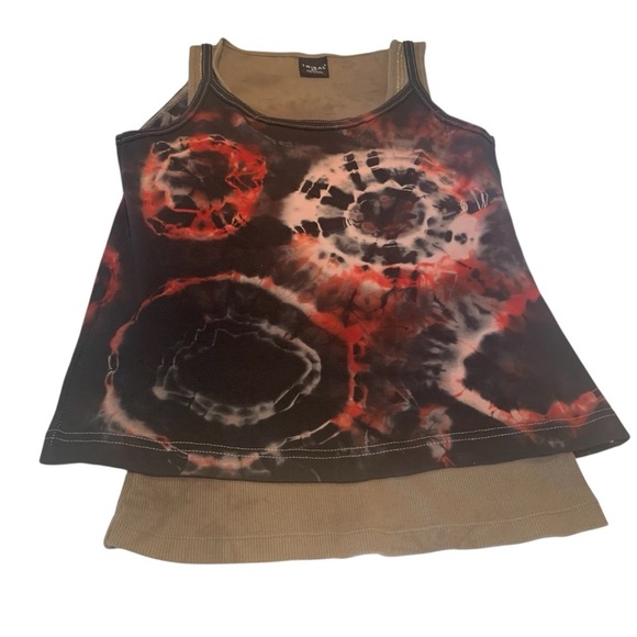 Two Tank Tops Together or Not Tie Die Boho & Rocker Embellished Statement Top S - Picture 3 of 14
